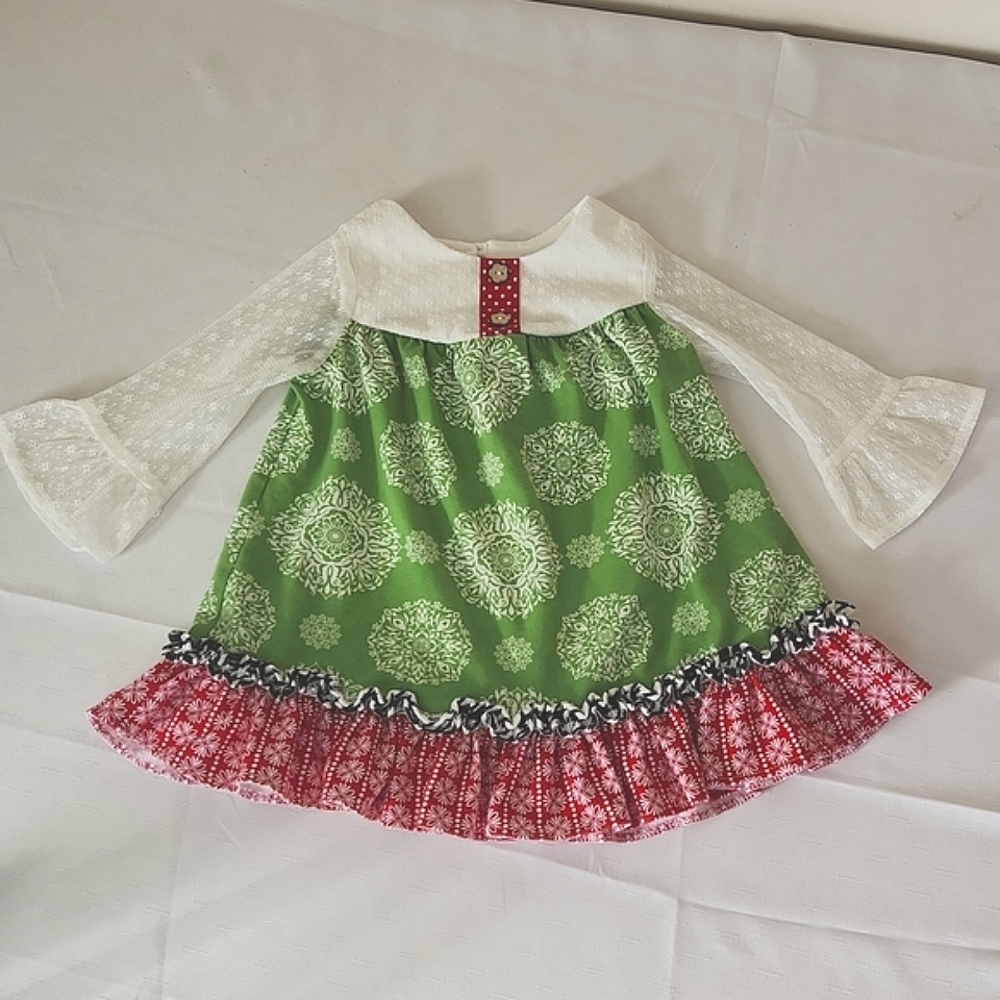 Counting Daisies holiday dress. Toddler size 24mo.